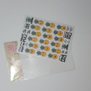 Pineapple theme rub on transfers